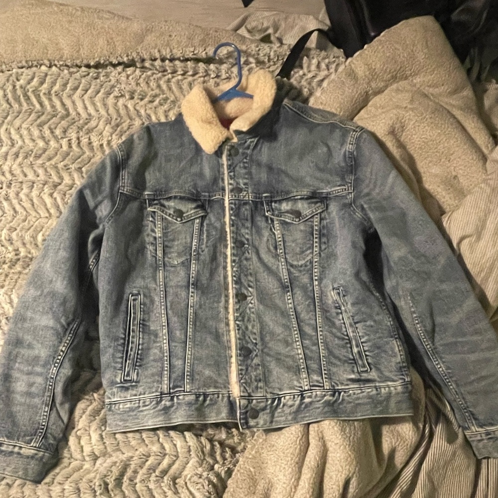 American eagle denim Sherpa coat